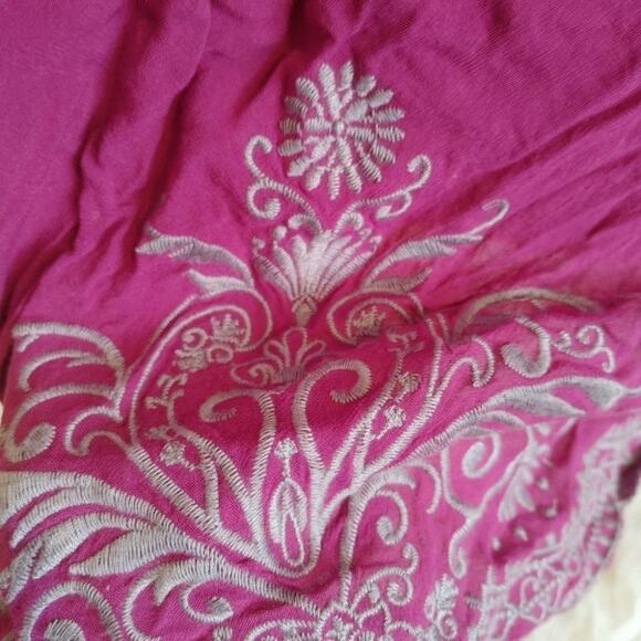 Charming Charlie Size Small Purple Grey Gray Blouse Embroidered Flowy Chic Boho - Picture 9 of 14